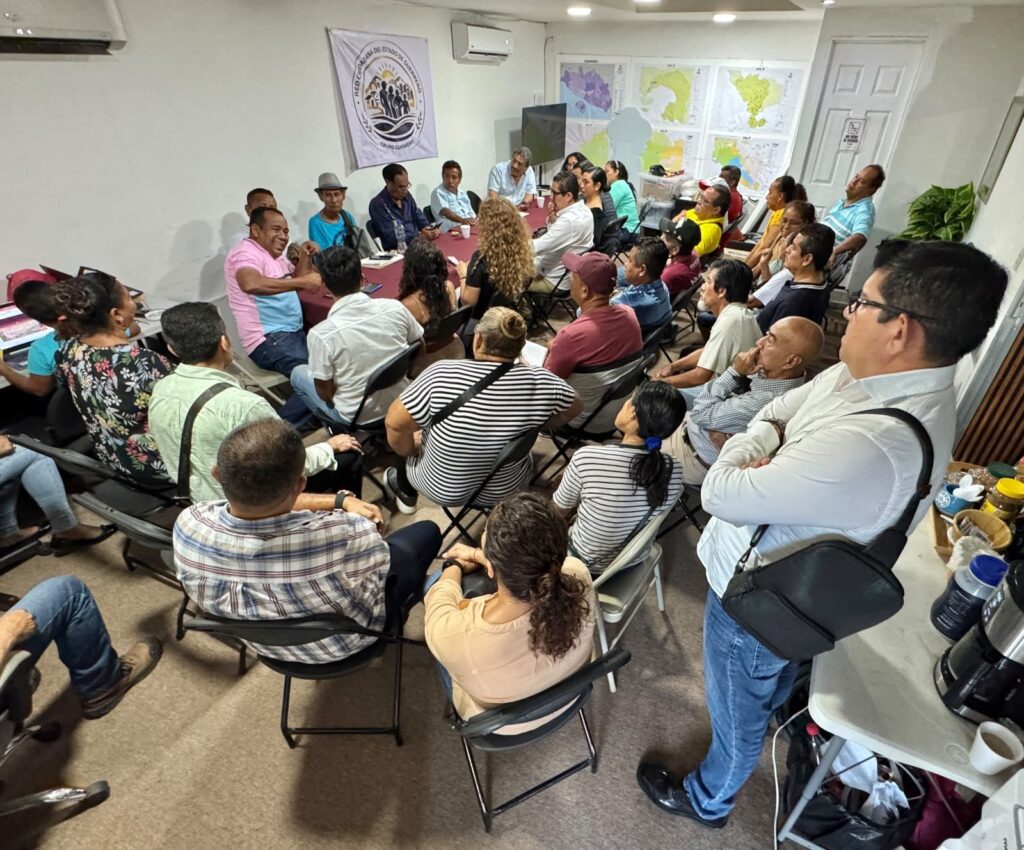 Asistentes sentados durante una reunión de la red ciudadana